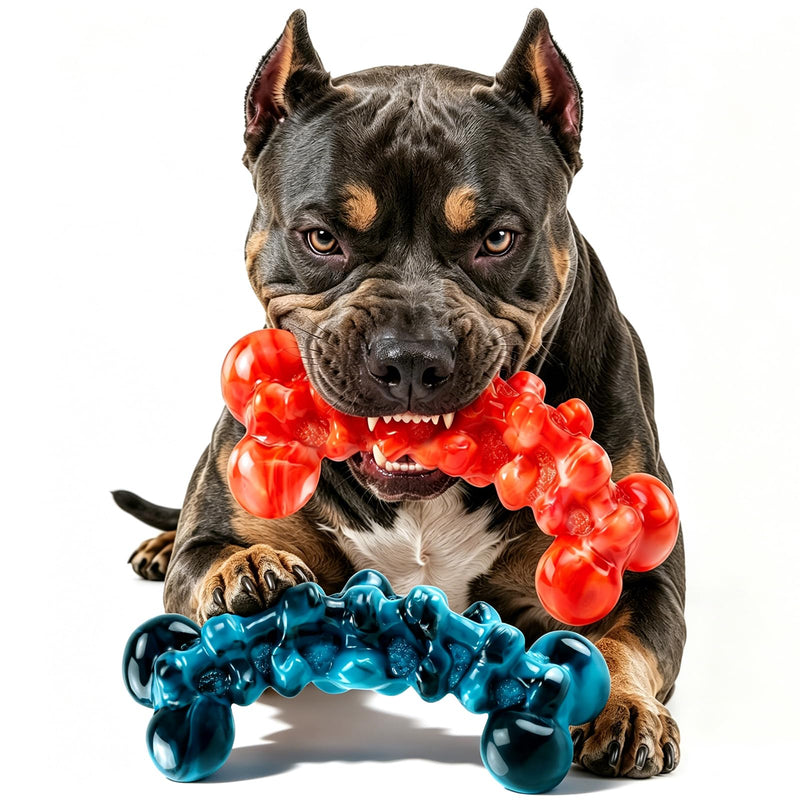 WOWBALA Dog Toys for Aggressive Chewers - Build for Aggressive Chewers for Long Lasting Fun, Non-splintering, Teeth Cleaning Indestructible Dog Chew Toys for Medium & Large Dogs, 2 Pack