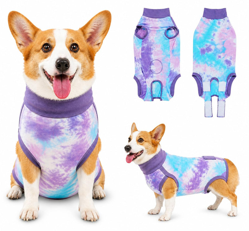 TORJOY Dog Recovery Suit After Surgery, Zipper Onesie for Spay & Neuter, Soft Cotton E-Collar Alternative, Anti-Licking Body Suit for Small Medium Large Dogs Male & Female