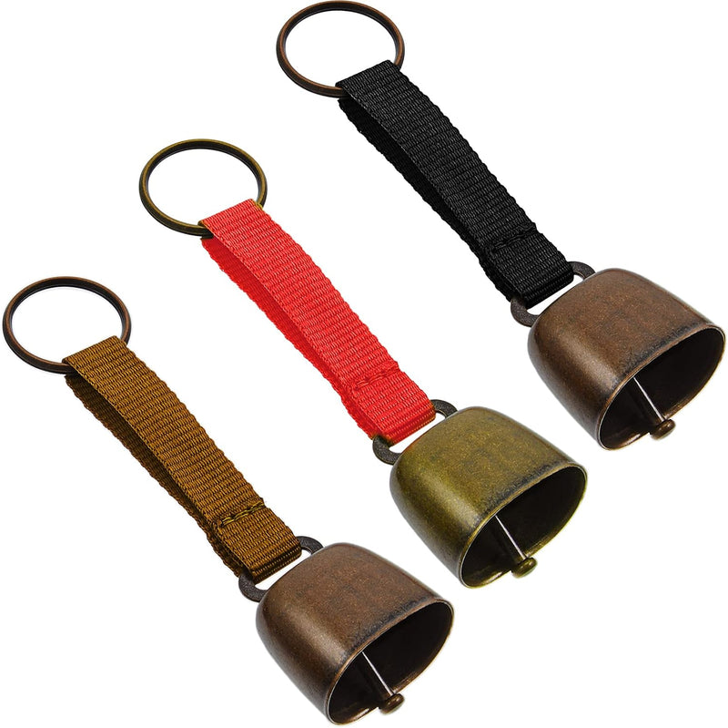 Moxweyeni 3 Pieces Loud Dog Collar Bells with Nylon Strap Pet Training Necklace Goat Bear Bell for Small Dog Collar Char