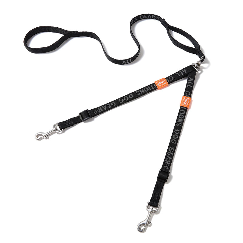 HOWGO Double Dog Leash, No Tangle 360° Swivel, Adjustable Two Padded Handles, Double Clip Dog Leash Coupler Splitter Breeds (Black, 4/5'' x 4.8 FT, Std)