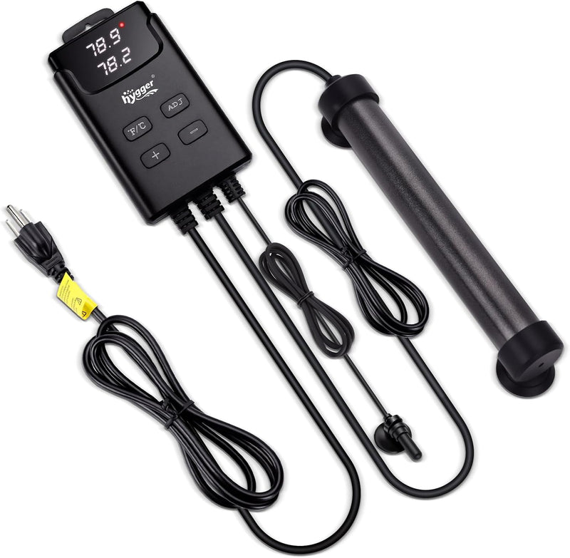 hygger Aquarium Heater,Submersible Fish Tank Heater with External Digital Display, Including Overheat & Leakage Protecti