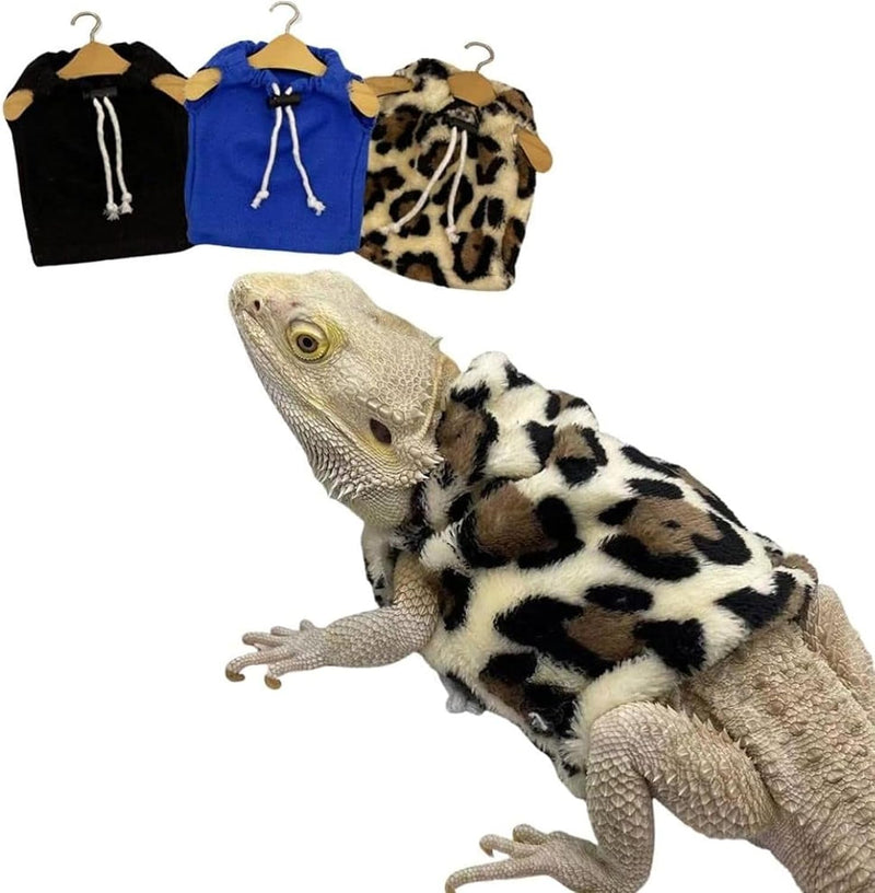 Lizard Clothes Bearded Dragon Hoodie Sweater Jacket Small Pet Costume Flannel Apparel for Reptiles Party Cosplay Props C