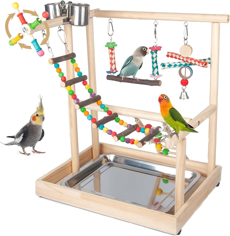 Small Bird Playground Parakeet, Bird Play Ground Parrots Table Top Parrot Stand Medium Quaker Parrot Perch Stand Cockati