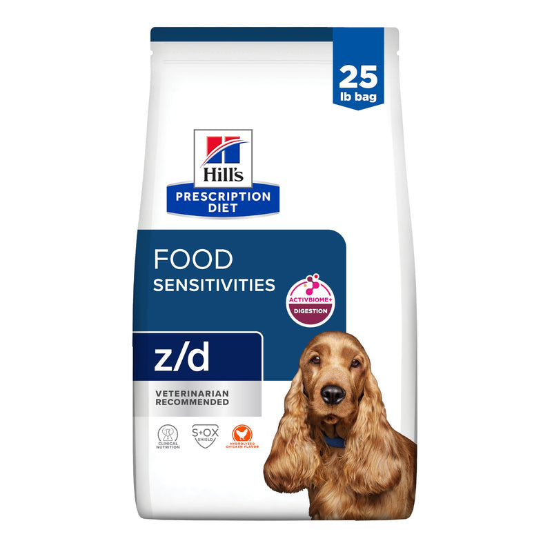 Hill's Prescription Diet z/d Skin/Food Sensitivities Dry Dog Food, Hydrolyzed Chicken, 25 lb. Bag