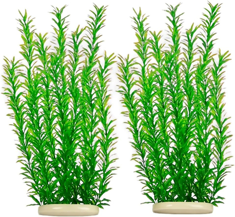 DSkoiph 2 pcs Aquarium Decor Plastic Plants Extra Large 21 Inches Artificial Fish Tank Plants Tall Fish Tank Decorations