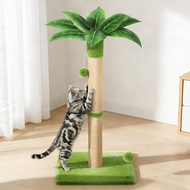 XiaZ Cat Scratching Post 34'' Tall, Durable Cat Scratch Tree Tower for Indoor Kitty with Extra Wide 15.8