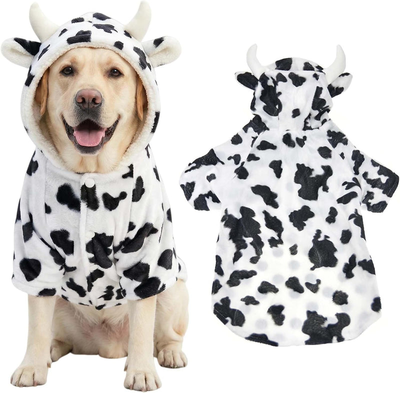 FLAdorepet Halloween Dog Cow Costume Outfits for Small Medium Large Dog,6XL