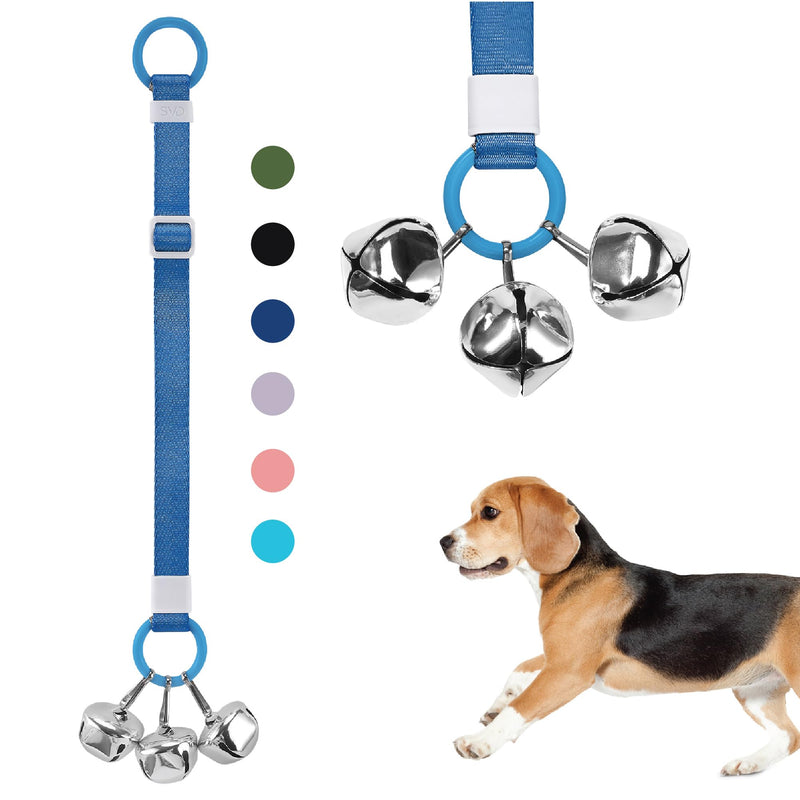 SVD.PET Dog Door Bell with Hanging Ring, Dog Bells to Go Outside for Potty Training, Can Attach to Door Knob or Anywhere Near The Door, Height Adjustable, Loud Jingle Bells for Puppies (Navy Blue)