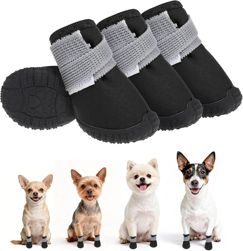 BEAUTYZOO Dog Shoes Small Size Dogs,Breathable Summer Dog Booties & Paw Protectors for Hot Pavement,Anti-Slip Sole Puppy