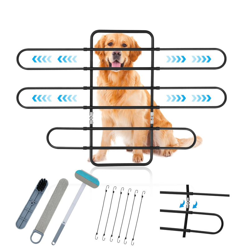Hosile Dog Barrier for SUV, Truck, Hatchback, Sedan, Sturdy Metal Tubing Dog Car Barrier Adjusts with Vehicle Seat Tilt, Easy Installation with Elastic 6 Ropes & Steel Hooks for a Firm