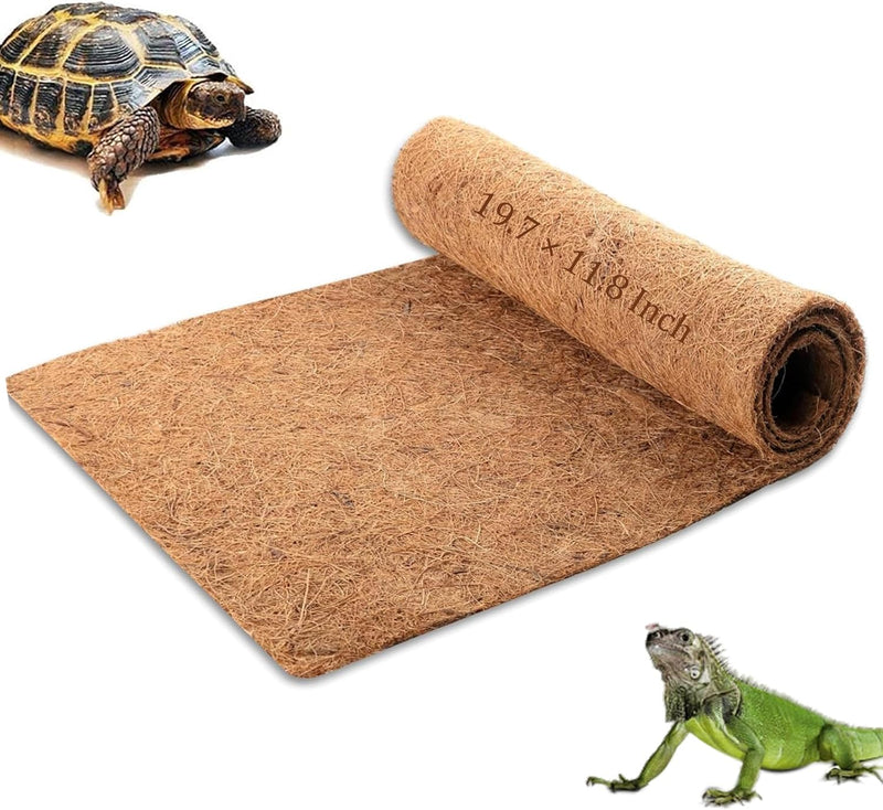 Hamiledyi Reptile Carpet Mat 19.7x11.8in Coconut Fiber Substrate Lizard Cage Pad Tortoise Substrate Liner Snake Coco Lin