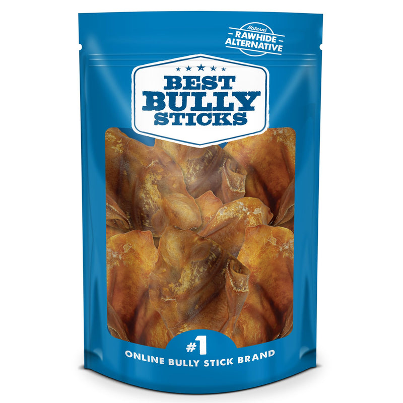 Best Bully Sticks Pig Ears for Dogs - 12 Count (Pack of 1) - All-Natural, USA Baked and Packed, Single Ingredient, 100% Pork, Easily Digestible - Puppies, Small, Medium, Large