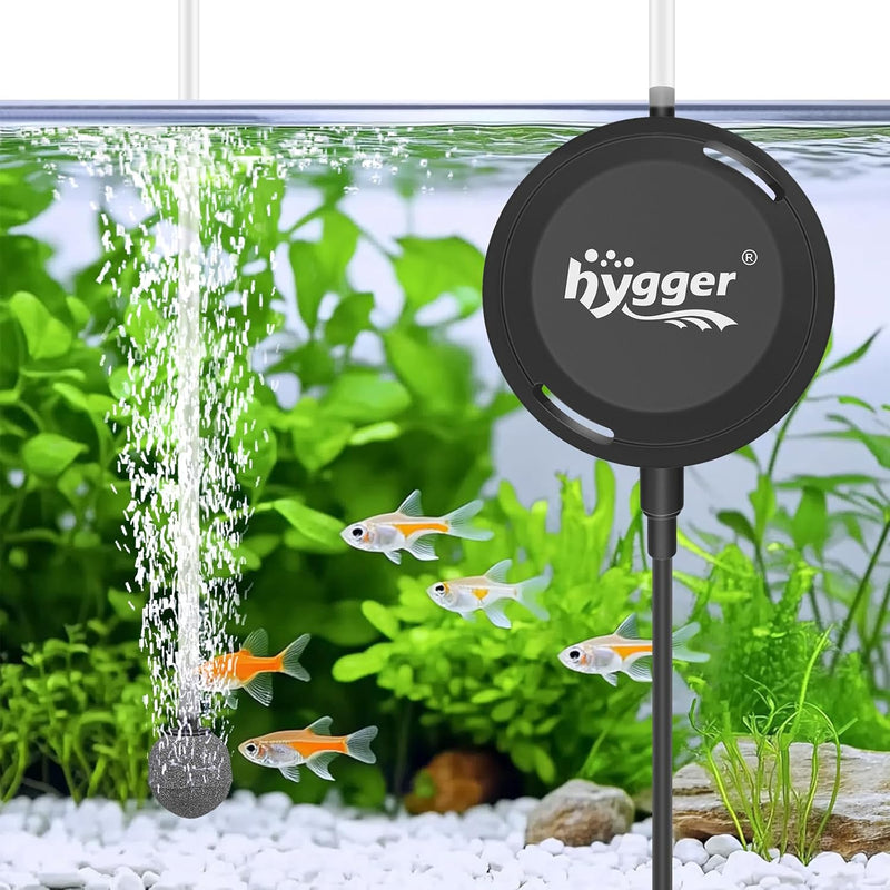 hygger MINI 1.5W Fish Bowl Aqaurium Silent Air Pump with Accessories, Oxygen Aerator Kit for Fish Tank 0.5-12 Gallon Fis