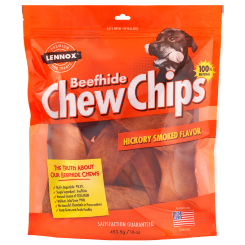 The Rawhide Express Beefhide Chew Chips Hickory Flavored 1 Pound Bag (Makes a Great Reward or Treat)