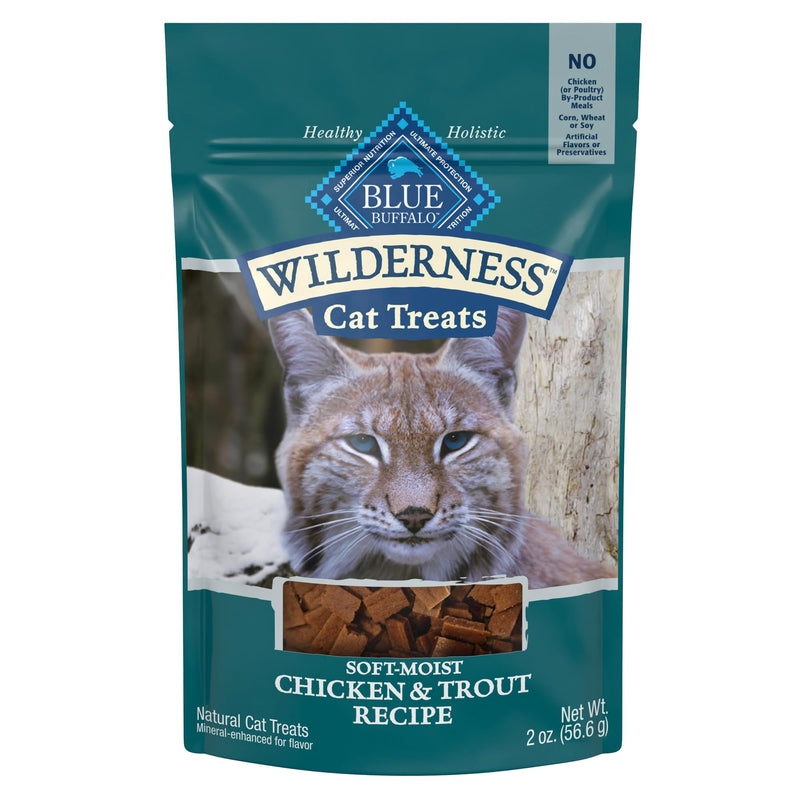 Blue Buffalo Wilderness Soft Cat Treats, Made with Natural Ingredients, Chicken & Trout Recipe, 2-oz Bag