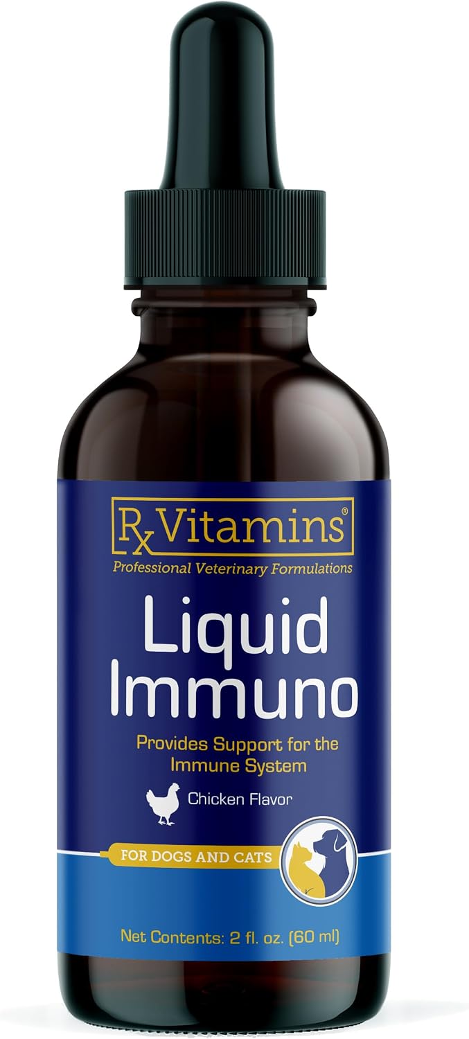Rx Vitamins Liquid Immuno - Immune Support for Dogs and Cats - 2oz, Chicken