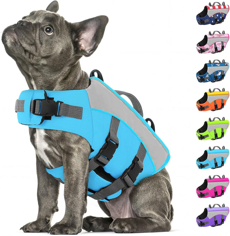 Dog Life Jacket, High Flotation Small Dog Life Vest for Swimming