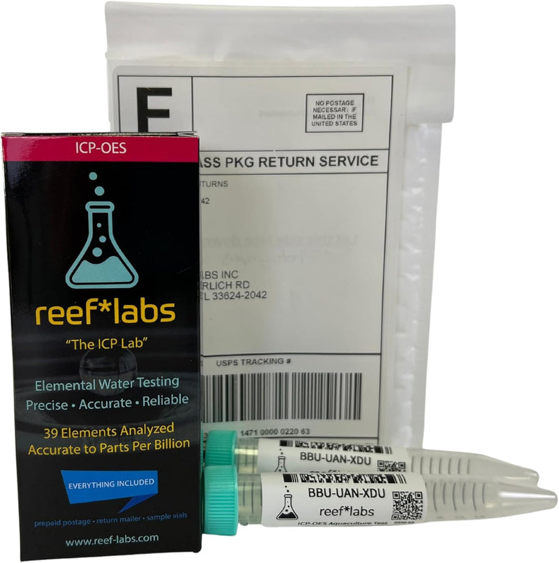 ICP Water Test - Elemental Water Test Kit - 45 Elements - Reef Aquarium Test -ICP-OES - Saltwater Test Kit - Reef Tank W