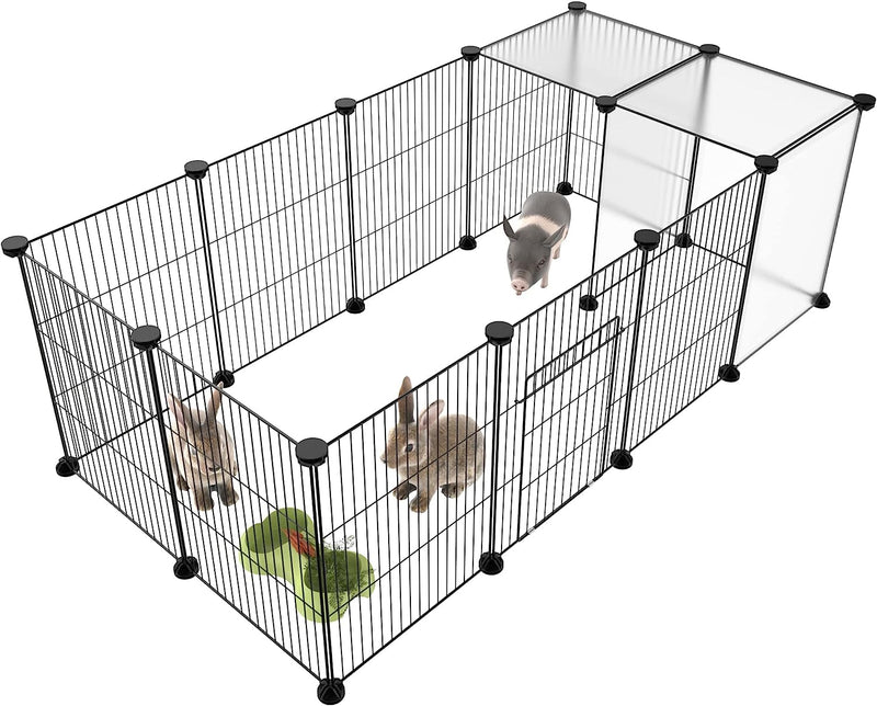 HOMIDEC Pet Playpen,Small Animals Cage DIY Wire Portable Yard Fence with Door for Indoor/Outdoor Use,Puppies,Kitties,Bunny,Turtle 48