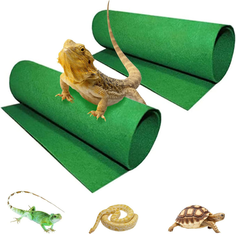 Tfwadmx Reptile Carpet, 2 Pack of Bearded Dragon Mat Terrarium Substrate Liner Bedding for Snake Turtle Lizard Geckos He