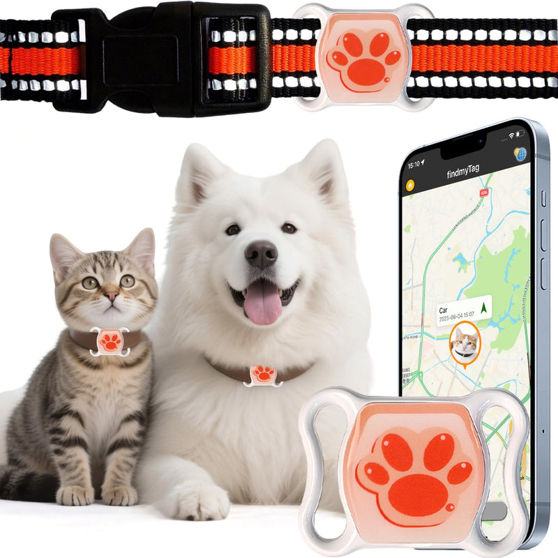 Pet GPS Tracker for Dogs & Cats - No Monthly Fee/Subscription, Free Pet Collar Included | Waterproof, Anti-Lost, Real-Time Tracking Collar | 368-Day Long Battery Life | Compatible with iOS & Android