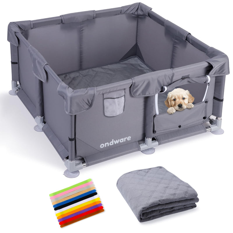 Whelping Box for Dogs and Puppies, 36×36×19 in Whelping Supplies with Waterproof Whelping Pad for Medium Small Dogs
