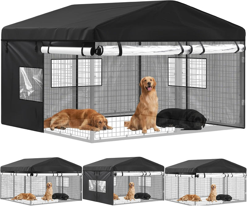 Oxford Cloth Kennel Cover Waterproof PVC Window