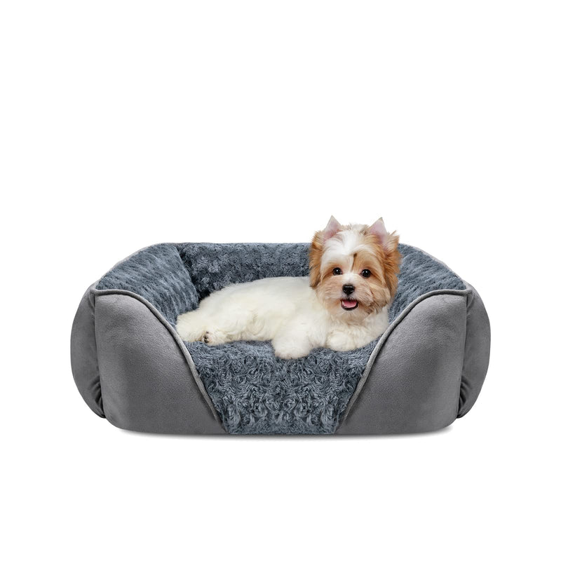 INVENHO Rectangle Washable Orthopedic Dog Bed for Small, Medium and Large Dogs, Soft Calming, Sleeping Puppy Bed Durable Pet Cuddler with Anti-Slip Bottom, S (20