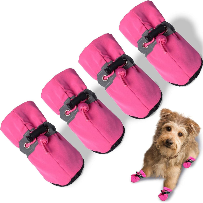 Dog Shoes for Hot Pavement, Summer Dog Boots & Paw Protector, Anti-Slip Sole Dog Booties with Reflective Straps Dog for