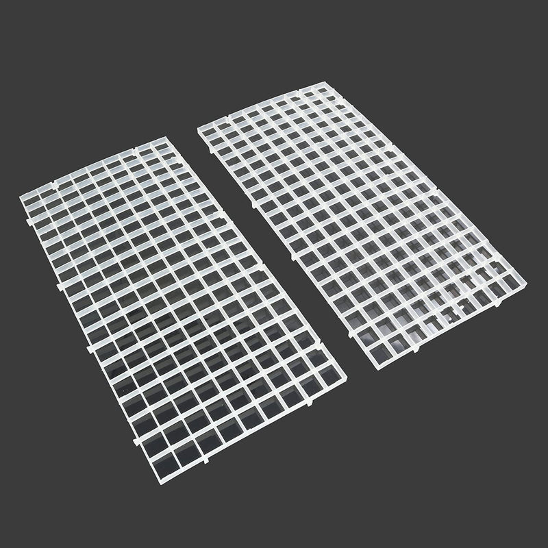 RLECS 2pcs 30cm x 15cm Plastic Grid Divider Tray Egg Crate Louvre Aquarium Fish Tank Bottom Isolation, White