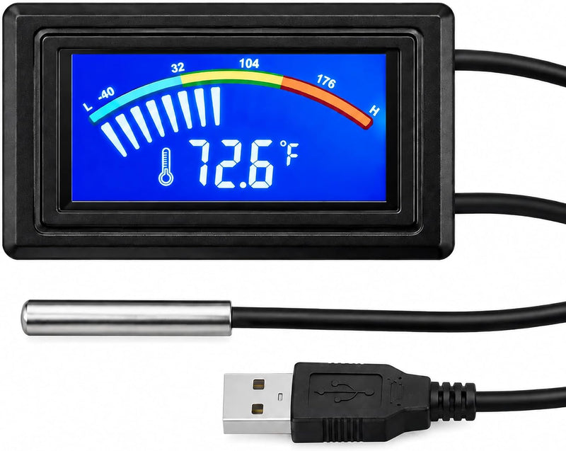 KEYNICE USB Powered Digital Thermometer with Waterproof Probe