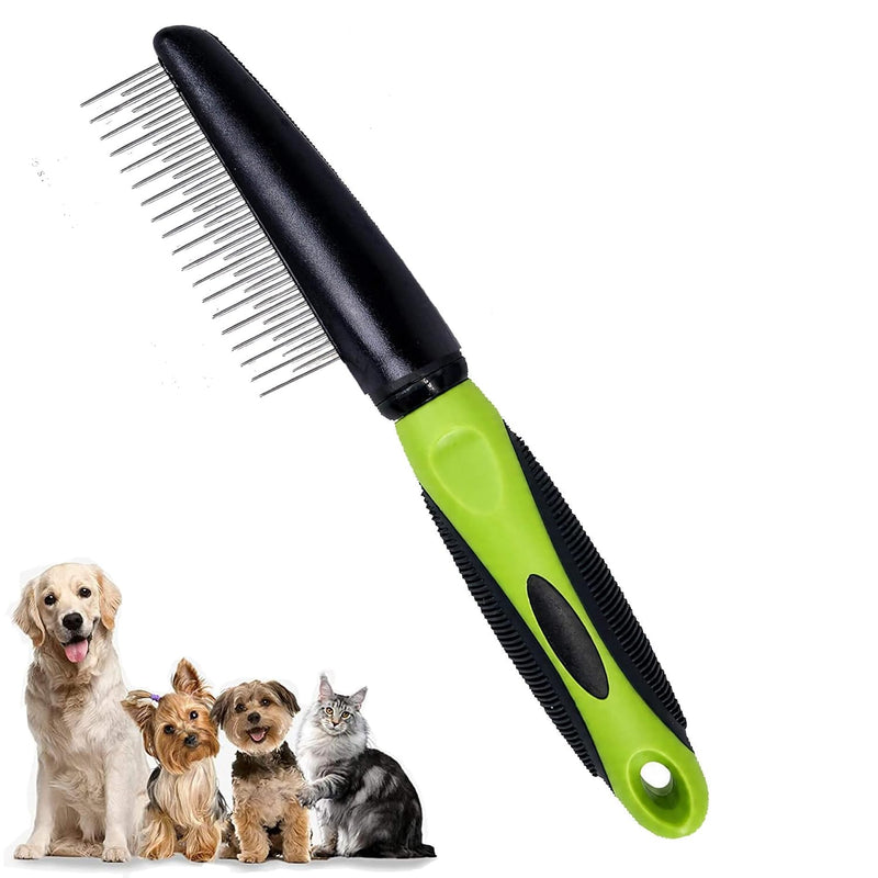 Dog Comb for Shedding & Dematting, Rotating Pins, Undercoat, Cats & Doodles
