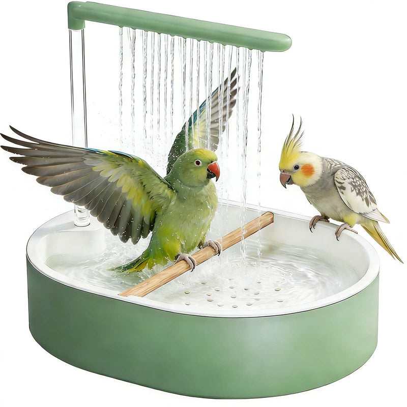 ZZBUY Automatic Bird Bath Circulating Water Large Parakeet Bathtub Bird Shower Fountain for Budgies, Cockatiels, Conures, Lovebirds, African Greys