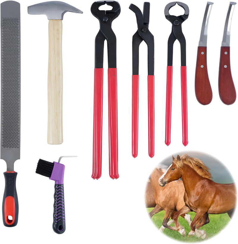 lukar 8PCS Farrier Tools Kit Horse Hoof Trimmers Set