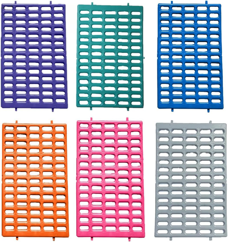 Saguaro Acres Rabbit and Small Animal Cage Resting Mat for Wire Floored Cages - Pack of 6 (Pink, Blue, Teal, Purple, Gre