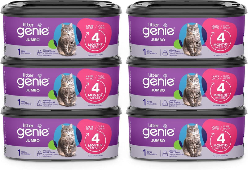 Litter Genie Jumbo Refill Bags, 6-Pack, 168 ft Continuous Film