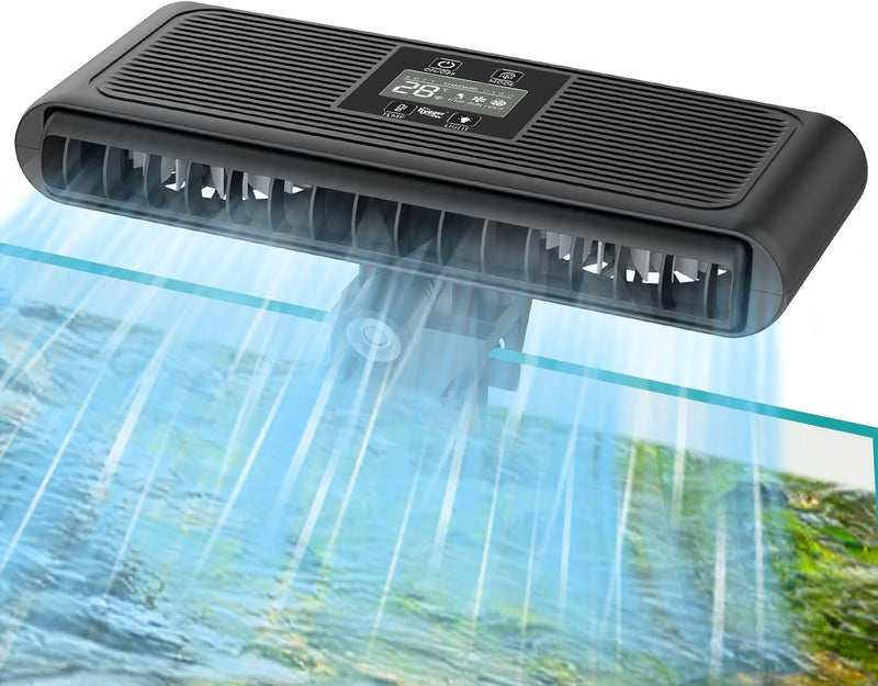 hygger Aquarium Chiller Fan, Auto Temperature Control Aquarium Cooling Fan with Adjustable Temperature and 3 Wind Speed,