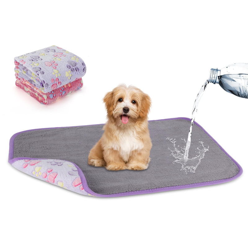 YUEPET Waterproof Dog Blankets, 2 Pack Washable Dog Blankets for Bed Couch Sofa Protector Fleece Flannel Puppy Blanket Soft Plush Reversible Throw Blanket for Small Dogs Puppy Cat 23