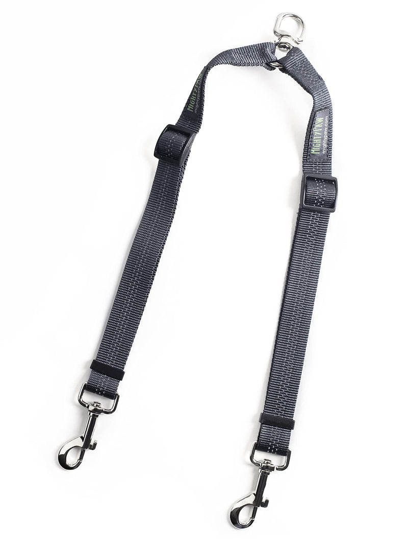 Mighty Paw Double Dog Leash - Double Leash for Two Dogs No Tangle Design. Split Lead for 2 Pets. Adjustable to Fit All Sized Breeds. Reflective Dual Pet Lead for People with Multiple Pups