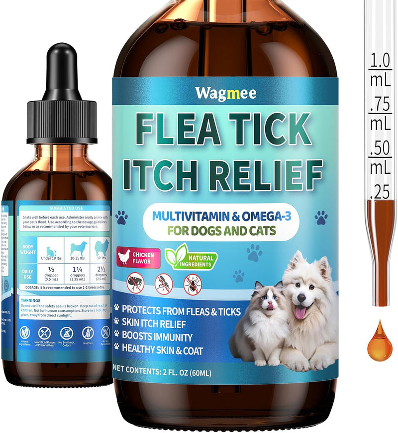 Flea and Tick Prevention for Dogs & Cats, Oral Drops, 2 fl oz