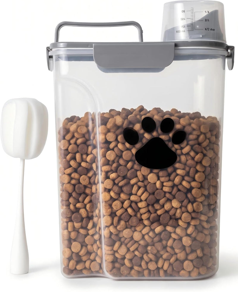 5-7Lbs Airtight Dog Cat Food Storage Container with cleaning brush