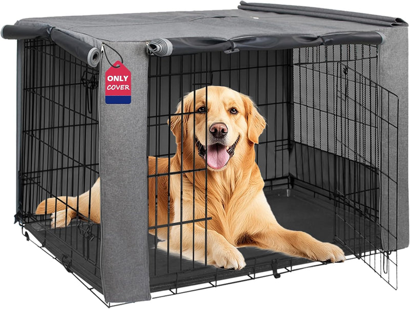 HiCaptain 42-Inch Dog Crate Cover with Mesh, Waterproof Kennel Cover