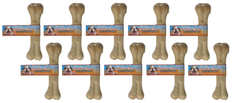 Loving Pets Dlv4706 10-Pack Natures Choice Natural Pressed Rawhide Bones For Dogs, 6-1/2-Inch