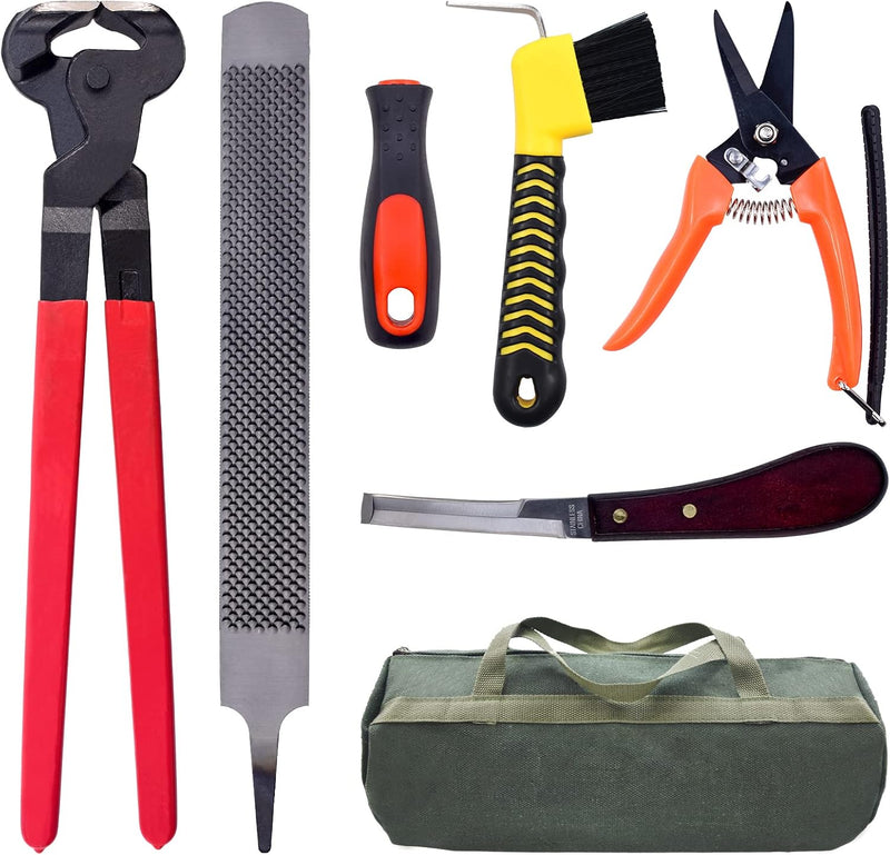 14 inch Horse Farrier Tool Kits - 6Pcs Professional Hoof Trimming Farrier Tools, Can Easily Trim the Hooves of Horses, C