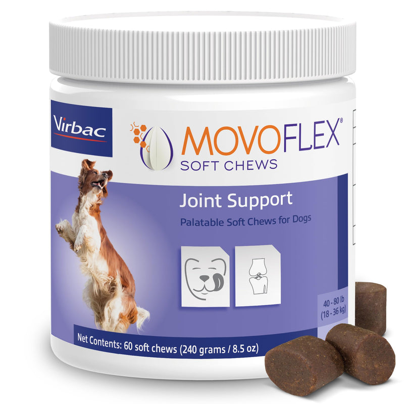 MOVOFLEX Soft Chews Hip and Joint Support Supplement for Medium Dogs - 60 Count By Virbac
