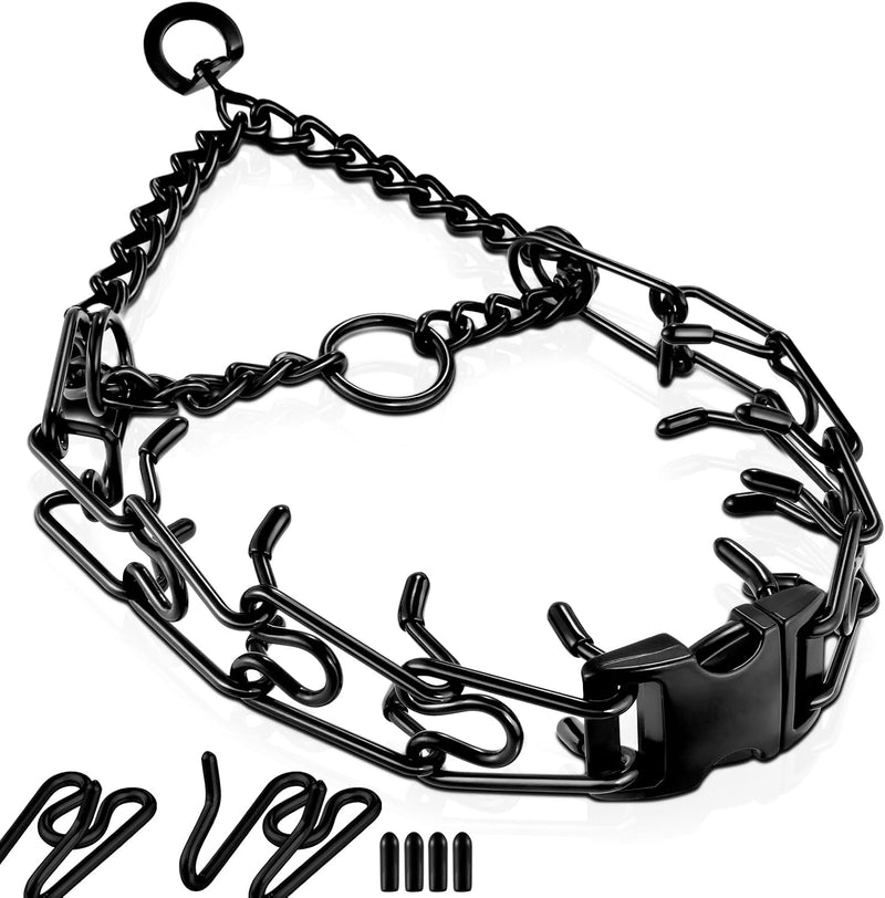 Pinch Collar for Dogs, Prong Training Collar with Quick Release Buckle for Dog Pulling Behavior Correction, Adjustable P