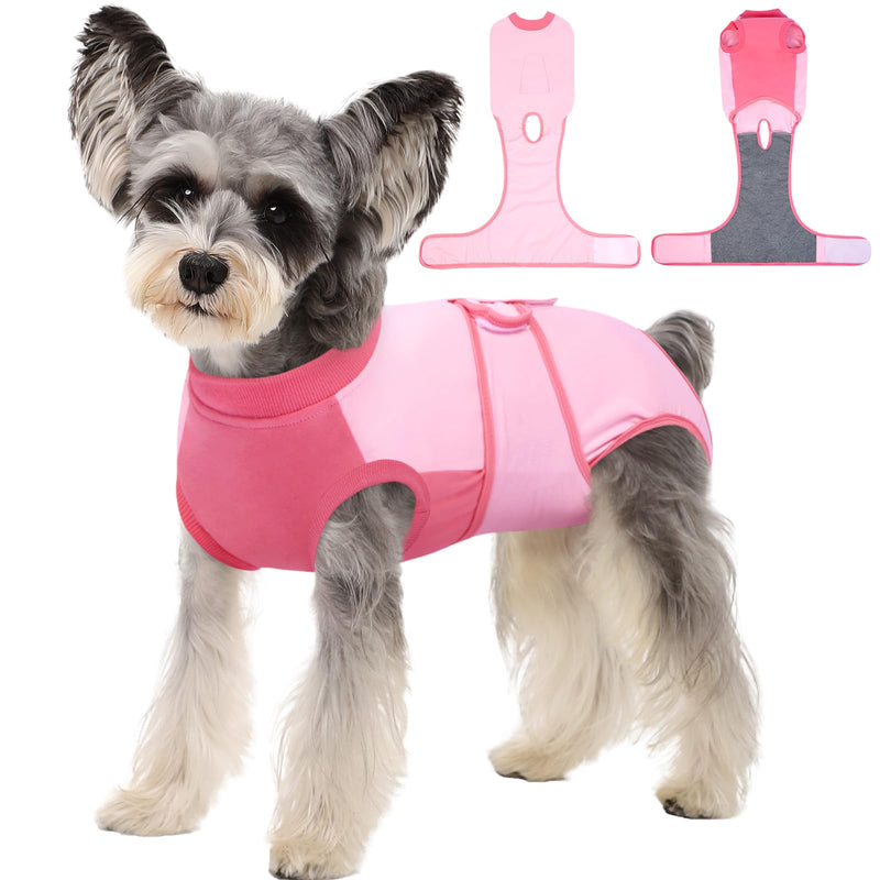 Kuoser Recovery Suit for Dogs, Soft Dog Spay Suit for Female Surgery Recovery, Breathable Dog Neuter Recovery Suit Male, Anti Licking Dog Onesie for Abdominal Wounds Cone Alternatives, Pink S