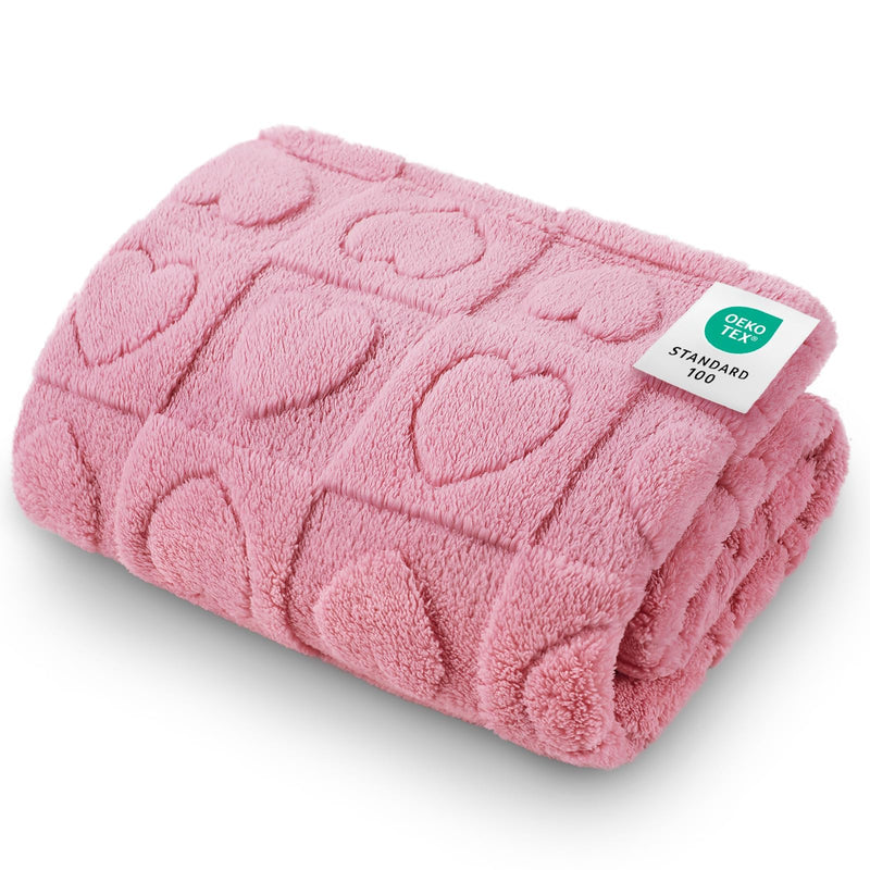 Luciphia Small Dog Blanket Washable Pet Bed Cover Soft Fluffy Puppy Blanket with Premium Fleece 300GSM Cozy Calming Cat Blankets for Indoor Cats Pink 30x20 inch