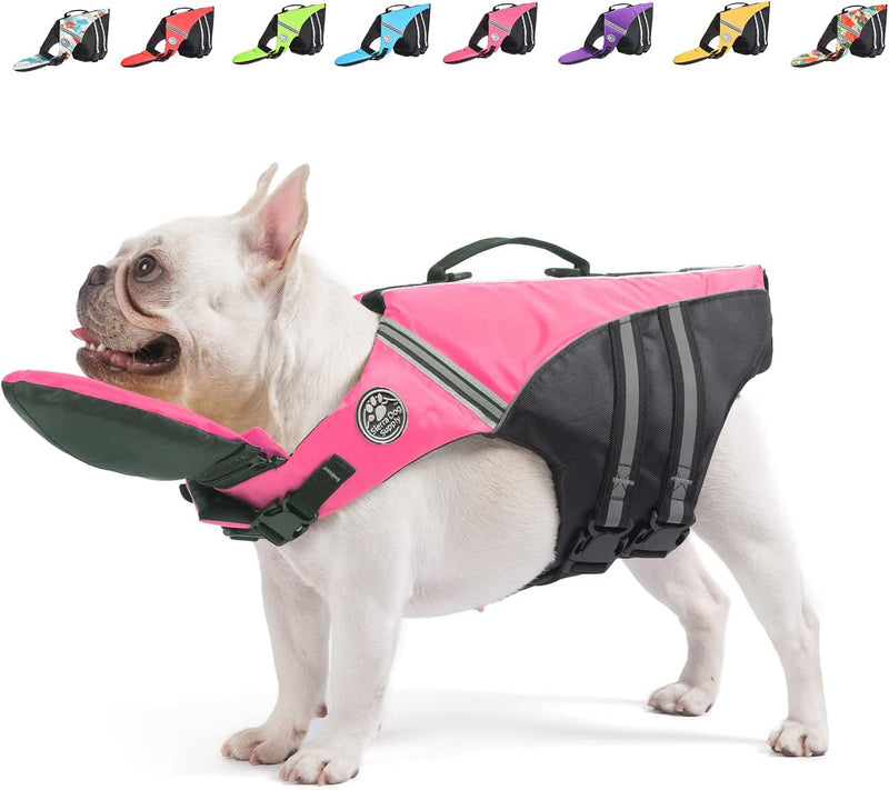 Mklhgty Dog Life Jacket, Reflective Dog Life Vest with Removable Neck Float High Buoyancy for Swimming and Boating, Rips