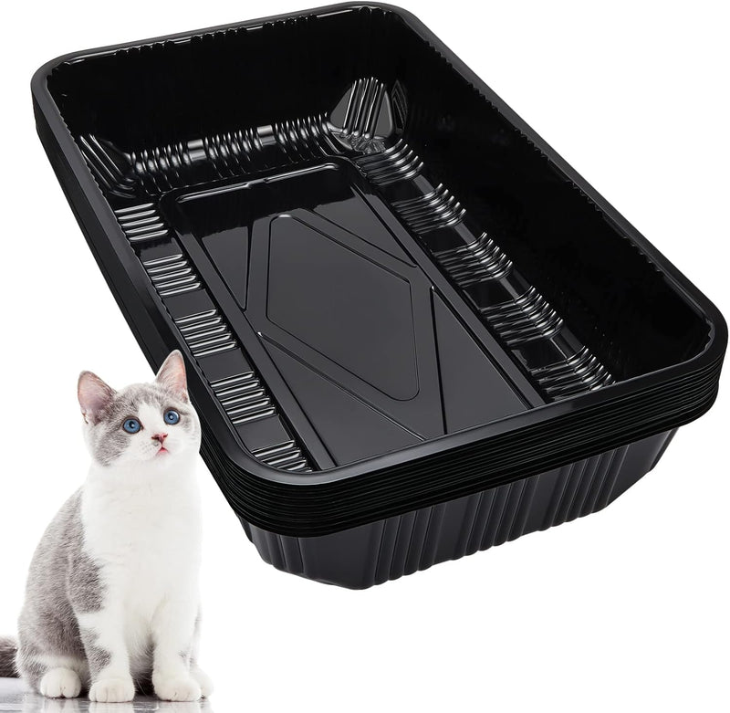 Tessco for you 15 Pcs Disposable Plastic Litter Box for Cats, Portable Tray